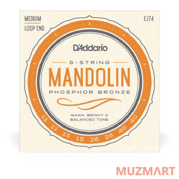 D'Addario EJ74 Струны для мандолины, Medium 11- 40