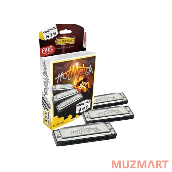 Hohner Hot Metal Cga (M572XP) Набор из 3 гармошек с уроками