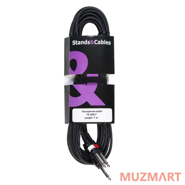 Stands&Cables YC-009-7 Инструментальный кабель Jack стерео - 2Jack моно, 7м