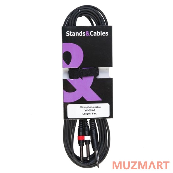 Stands&Cables YC-009-5 Инструментальный кабель, Jack стерео - 2Jack моно, 5м