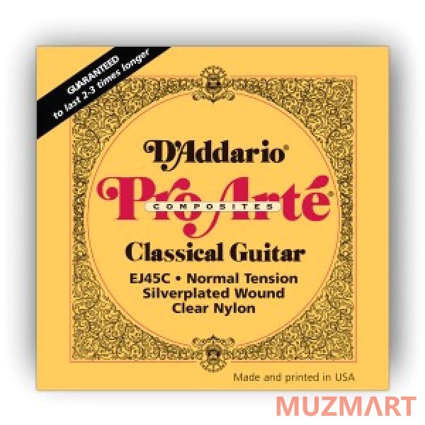 D'Addario EJ45 PRO-ARTE NYLON NORMAL TENSION струны для классической гитары