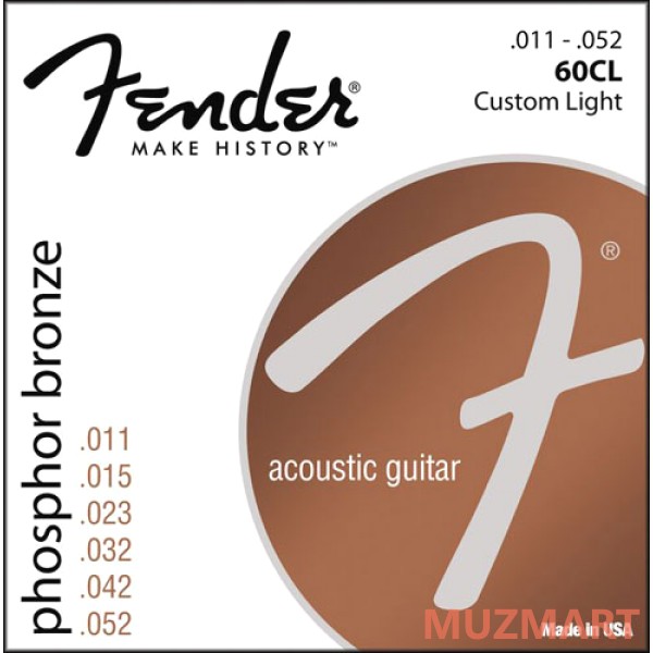 Fender STRINGS NEW ACOUSTIC 60CL PH0S BRONZE 11-52 Струны для акустической гитары