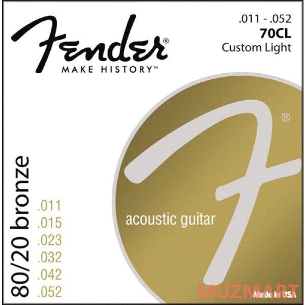 Fender STRINGS NEW ACOUSTIC 70CL 80/20 BRONZE 11-50 Струны для акустической гитары