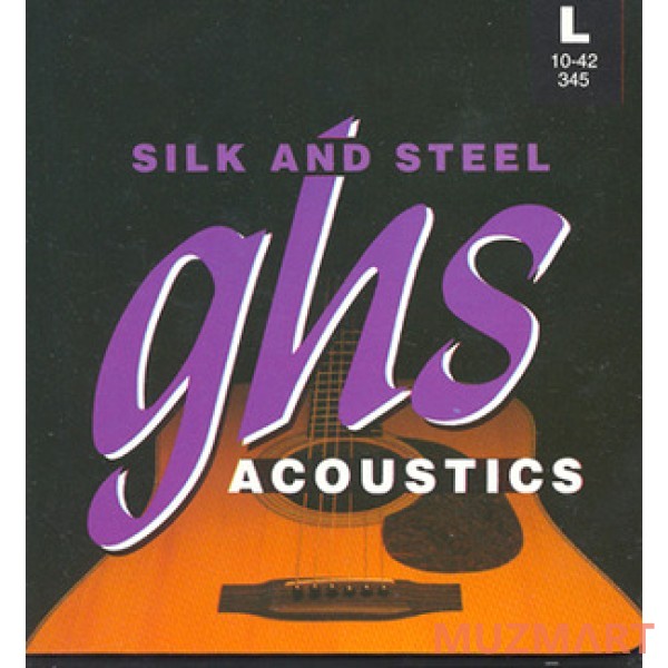 GHS STRINGS 345 SILK&STEEL™ Струны для акустической гитары, серебряная обмотка