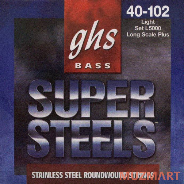 GHS STRINGS L5000 SUPER STEEL Струны для бас-гитары, 040-102