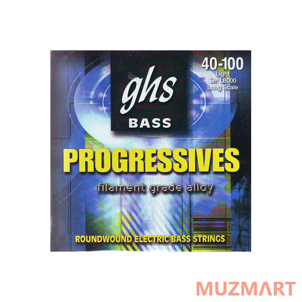 GHS STRINGS L8000 PROGRESSIVES Струн для бас-гитары, 040-100