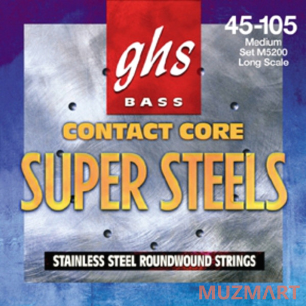 GHS STRINGS M5200 SUPERSTEEL Струн для бас-гитары, 045-105