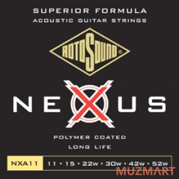 Rotosound NXA11 STRINGS COATED TYPE Струны для акустической гитары