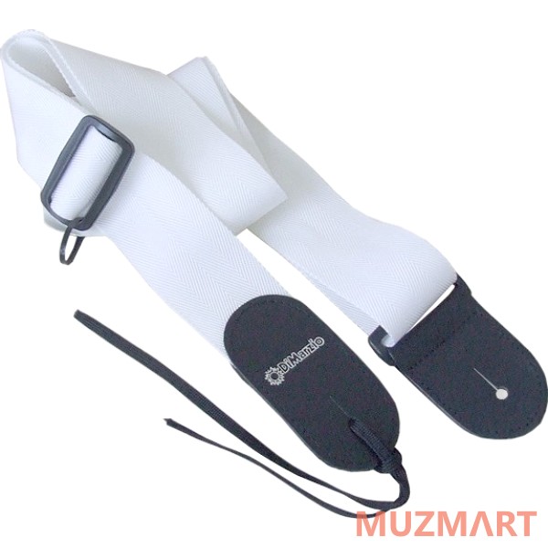 DiMarzio 2 INCH NYLON STRAP W/LEATHER ENDS WHITE DD3100NW Гитарный ремень