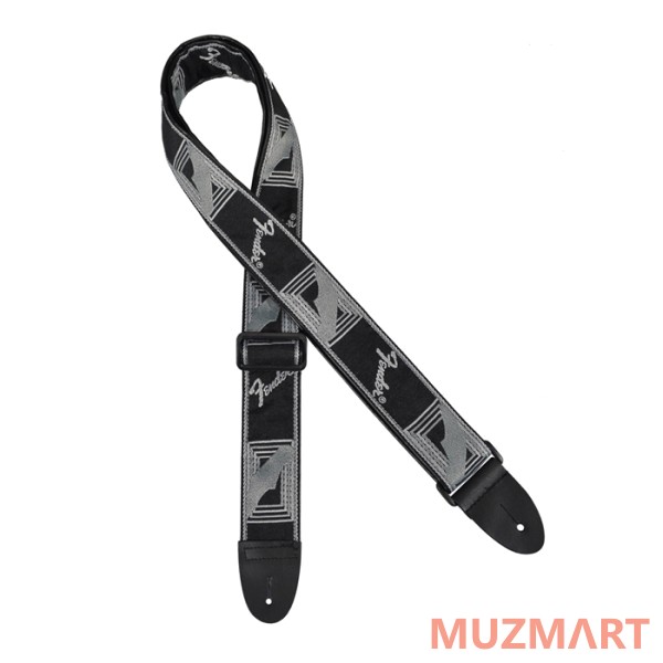 Fender MONOGRAMMED STRAP BLK/LT GREY Ремень для гитары