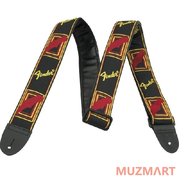 Fender FSR 2` MONOGRAMMED STRAP BLACK/YELLOW/RED Ремень для гитары