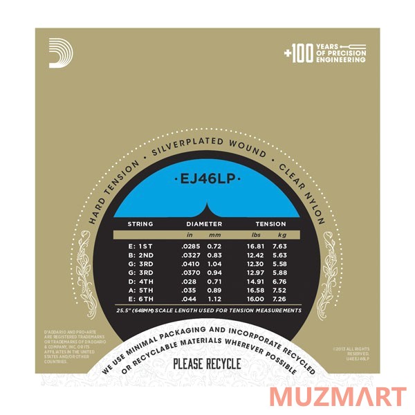 D'Addario EJ46LP Струны для классической гитары