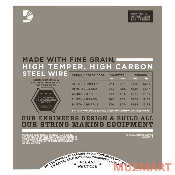 D'Addario ENR71-5 Струны для бас-гитары
