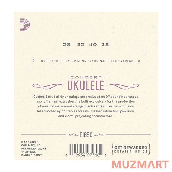 D'Addario EJ65C Струны для укулеле концерт