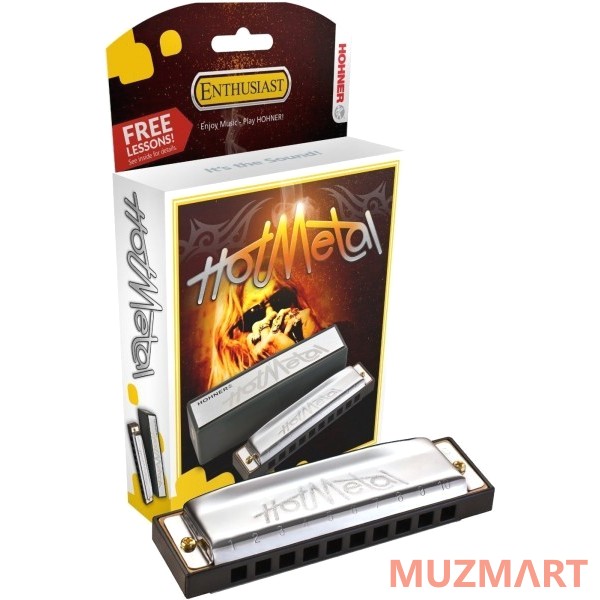 Hohner Hot Metal G (M57208X) с уроками Губная гармоника с уроками