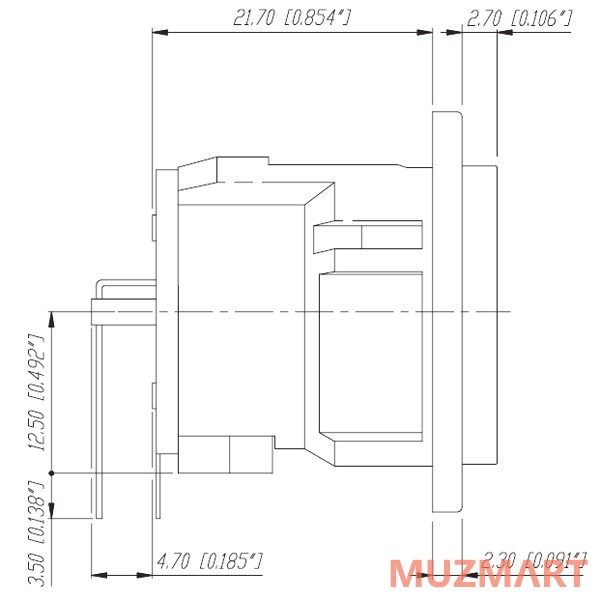 Neutrik NC3MD-H Разъем XLR male панельный, посеребренные контакты