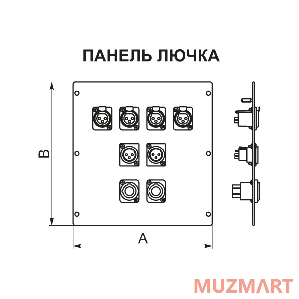 Imlight ПЛ.26.15 Панель лючка (4SCHUKO-2XLRf)