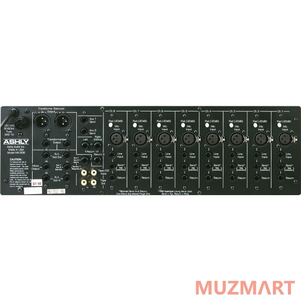 Ashly MX-508 Восьмиканальный рэковый стерео микшер