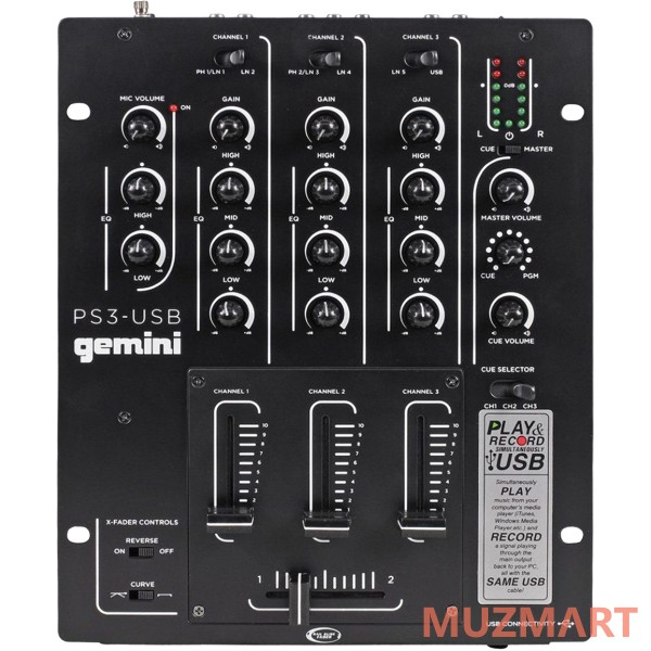 Gemini PS3-USB DJ микшер