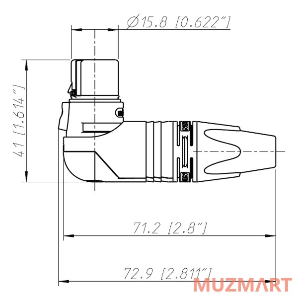 Neutrik NC4FRX Кабельный разъем угловой XLR female