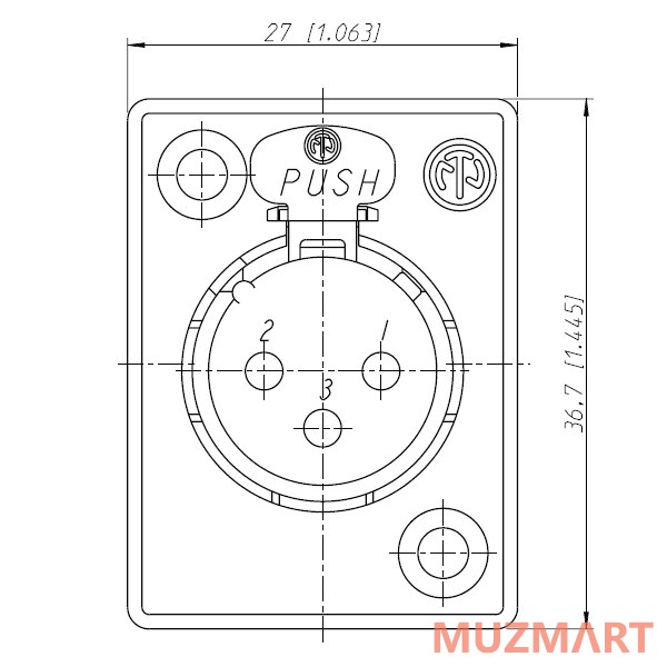 Neutrik NC3FP-B-1 Панельный разъем XLR female