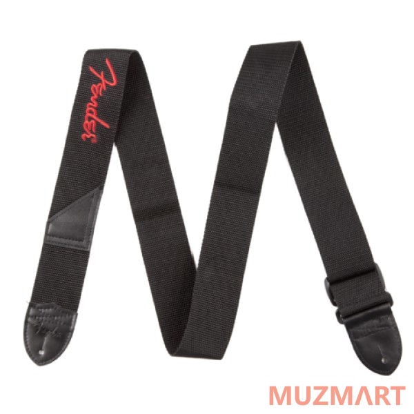 Fender BLACK/RED LOGO Ремень для гитары