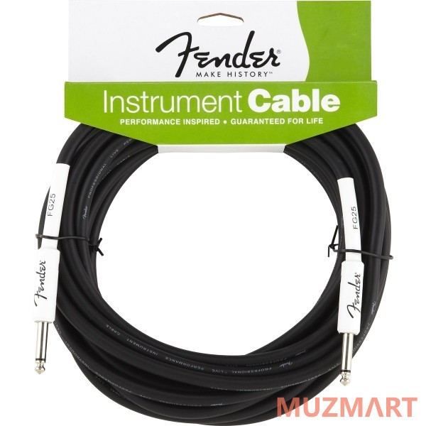 Fender PERFORMANCE SERIES INSTRUMENT CABLE 15' BLACK Инструментальный кабель Jack-Jack, 4,5м