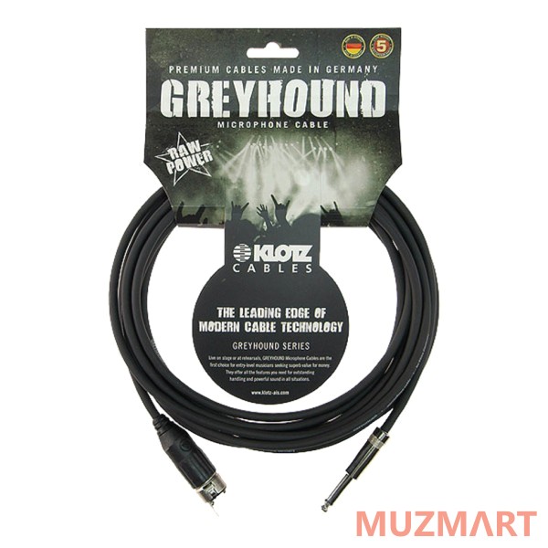 Klotz GRSXP100 GREYHOUND Микрофонный кабель XLR female - Jack mono, 10 м