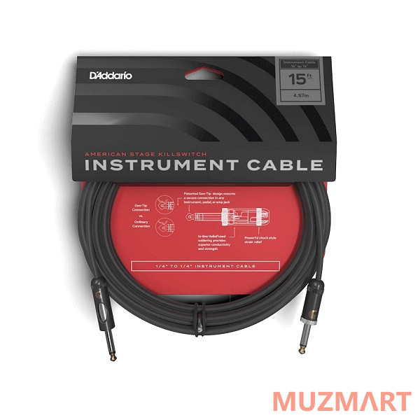 Planet Waves PW-AMSK-15 AMERICAN STAGE KILL SWITCH Кабель инструментальный Jack-Jack, 4,5 м