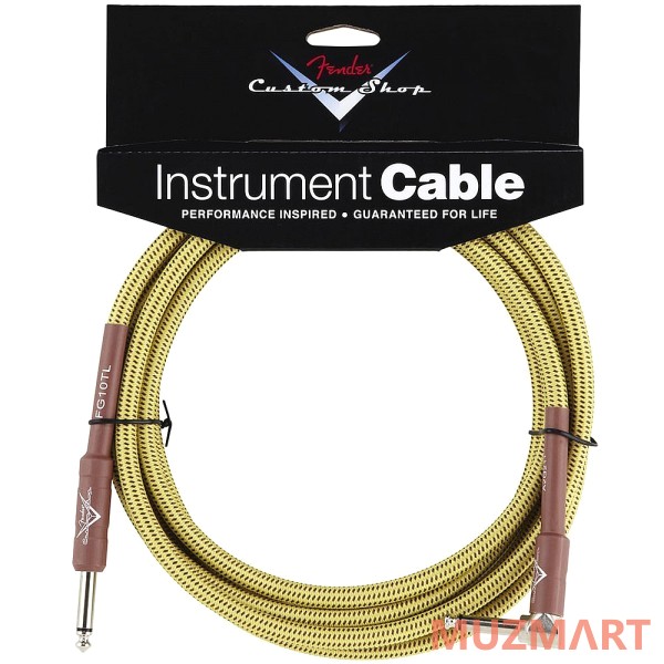 Fender CUSTOM SHOP 10' ANGLE INSTRUMENT CABLE TWEED Инструментальный кабель Jack-Jack, 3м