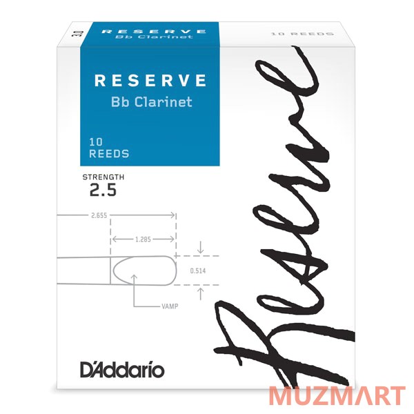 Rico DCR1025 Reserve №2.5 Трости для кларнета Bb, 10 шт/уп