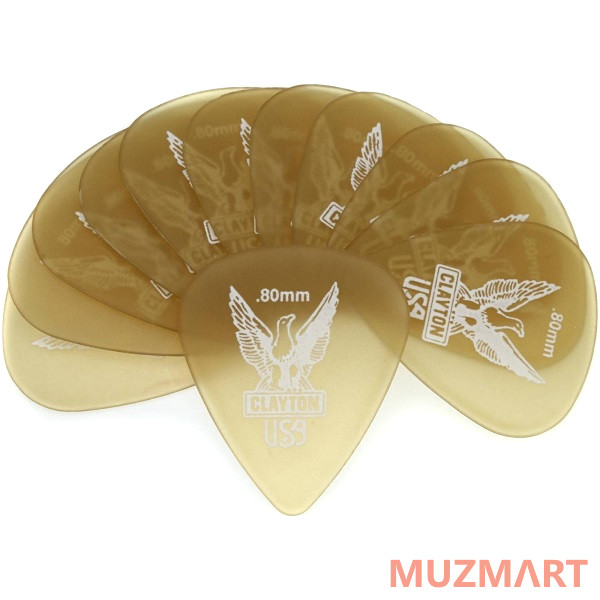 Clayton US80/12 Набор медиаторов, стандартные 0.80 mm 12 шт.