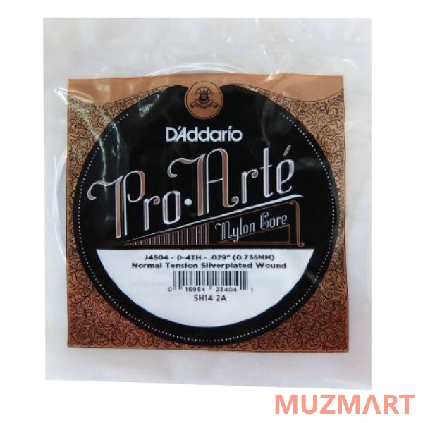 D'Addario J4504 Normal Tension 4-я одиночная струна для классической гитары