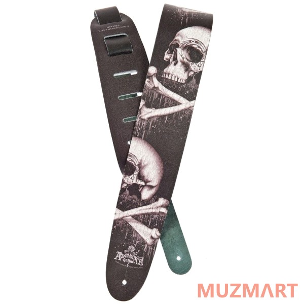 Planet Waves 25LAL01 Кожаный гитарный ремень, Blackblood Skull