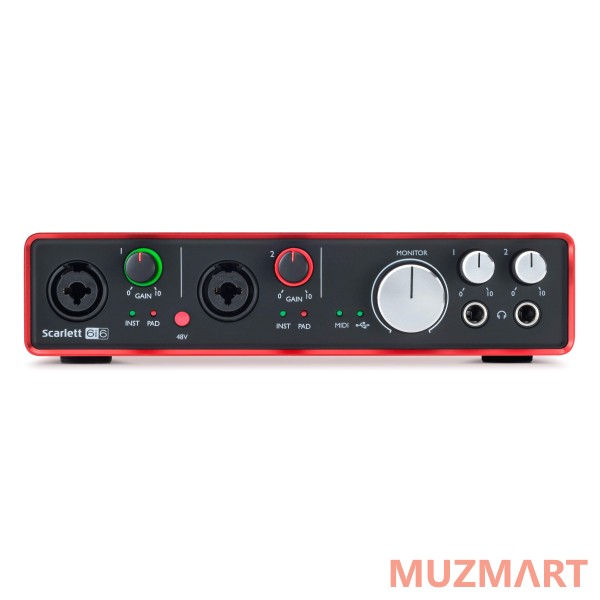 Focusrite SCARLETT 6I6 2ND GEN USB аудио интерфейс, 6 входов/6 выходов