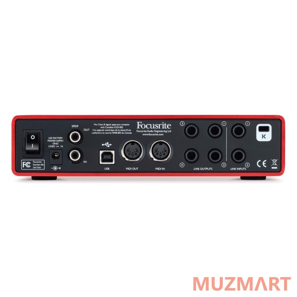 Focusrite SCARLETT 6I6 2ND GEN USB аудио интерфейс, 6 входов/6 выходов