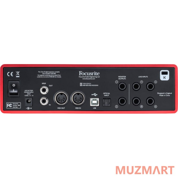 Focusrite SCARLETT 18I8 2ND GEN USB аудио интерфейс, 18 входов/8 выходов