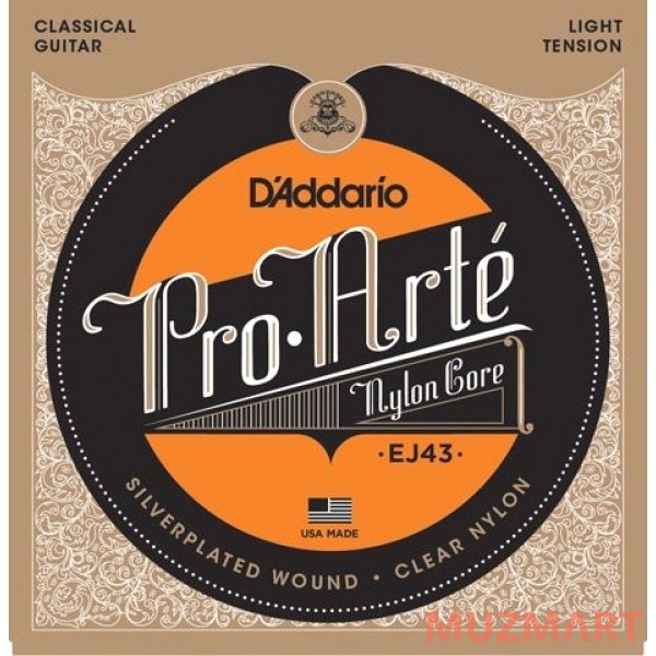 D'Addario EJ43 Струны для классической гитары, серебряная обмотка