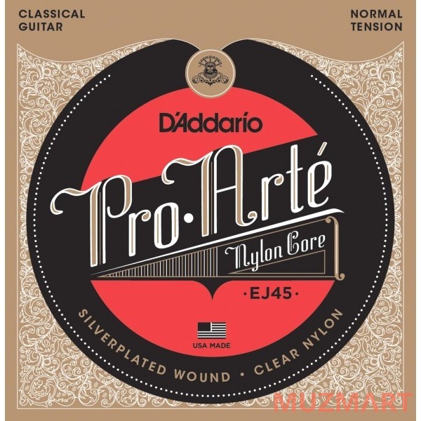 D'Addario EJ45 Normal Струны для классической гитары, серебряная обмотка