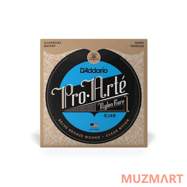 D'Addario EJ-48 Hard Струны для классической гитары, бронзовая обмотка