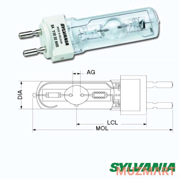 Sylvania BA700SE NHR(MSR700/2) Лампа газоразрядная