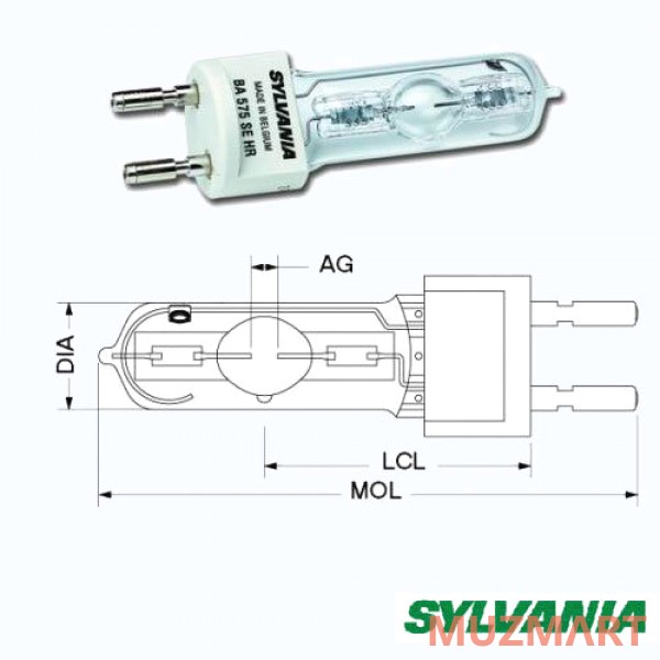 Sylvania BA575SE HR(MSR575HR) Лампа газоразрядная