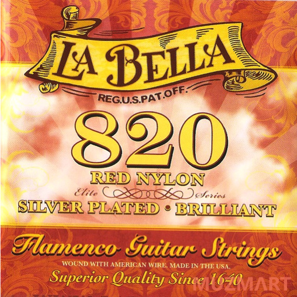 La Bella 820 Flamenco Medium Струны для классической гитары, серебряная обмотка