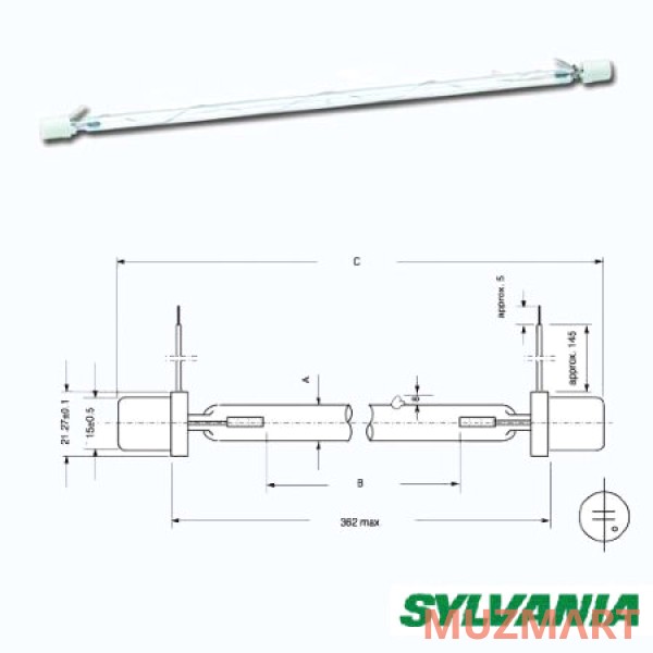 Sylvania XP750W XOP7OF Лампа газоразрядная