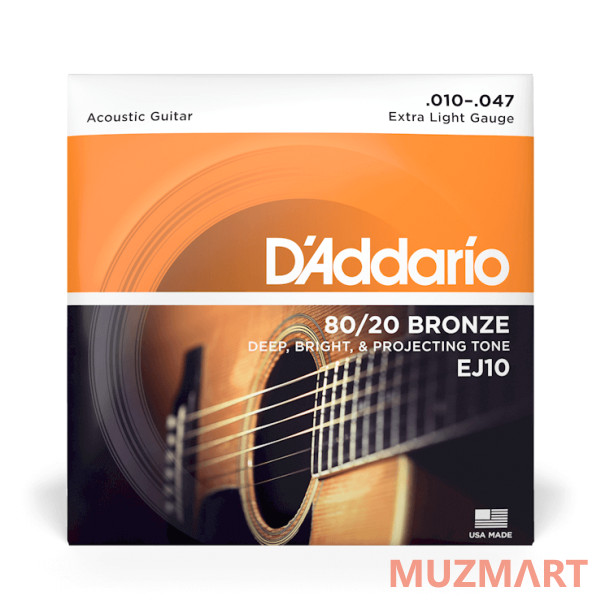 D'Addario EJ10 Extra Light Струны для акустической гитары