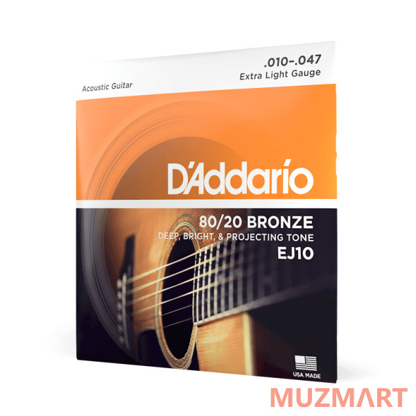 D'Addario EJ10 Extra Light Струны для акустической гитары