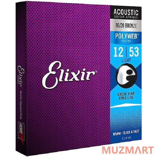 Elixir 11050 Polyweb ANTI-RUST Light Струны  для акустической гитары