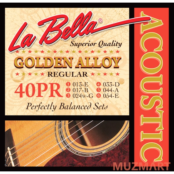 La Bella 40PR Regular Струны для акустической гитары