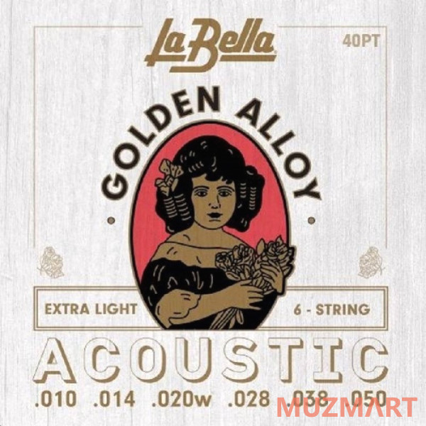 La Bella 40PT Extra Light Струны для акустической гитары
