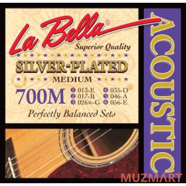 La Bella 700m Medium Струны для акустической гитары